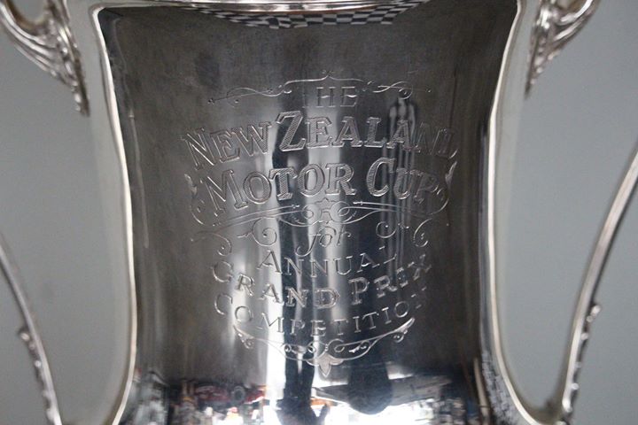 Trophy Of The Month
A trophy with almost 100 years of Motorsport History in New Zealand.
The New Zealand Motor Cup - first presented at Muriwai in 1921 now the trophy for winning  the Auckland round of the Toyota Racing series. We are very proud and honored to display this trophy which has been very kindly loaned to us by NZIGP, and will be here at the Centre for the next three months on display.