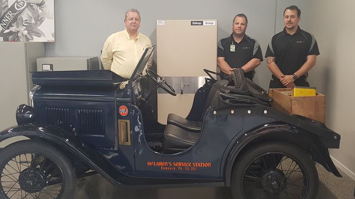 We have so much priceless memorabilia that we need to keep safe and secure . To help with this SLS Security Group have very kindly donated a fantastic large fire proof document cabinet. Thanks to David Morrrissey at SLS Security Group. www.slsgroup.co.nz Thanks also to Giltrap Prestige for covering the cost to deliver the safe to the Heritage Centre. We are always extremely grateful for people thinking of us and supporting our Heritage Centre items like this will become part of the furniture (pun intended).
