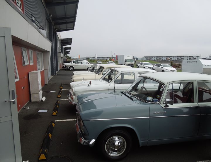 What a fantastic day we have had with 2 very different car clubs come to visit us here at The Heritage Centre, the Humber Hillman Car Club and the Mazda MX5 Club of NZ, as well as several visitors from the UK and Australia.
It was great to hear their stories about watching Bruce, Denny and Chris racing in NZ and abroad.
We are so proud to be a destination on our overseas visitors list and for car clubs to include us during their days outing.